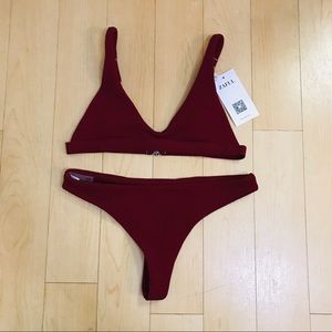 NWT ZAFUL burgundy bathing suit
